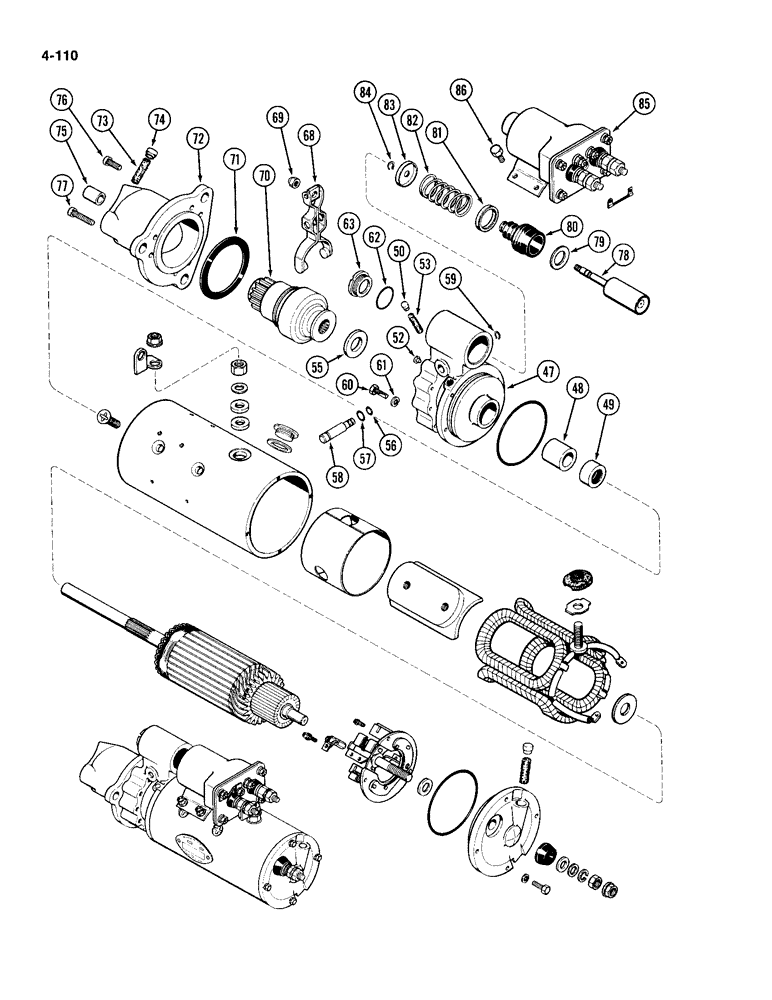 Схема запчастей Case IH 4994 - (4-110) - STARTER A162578 (04) - ELECTRICAL SYSTEMS