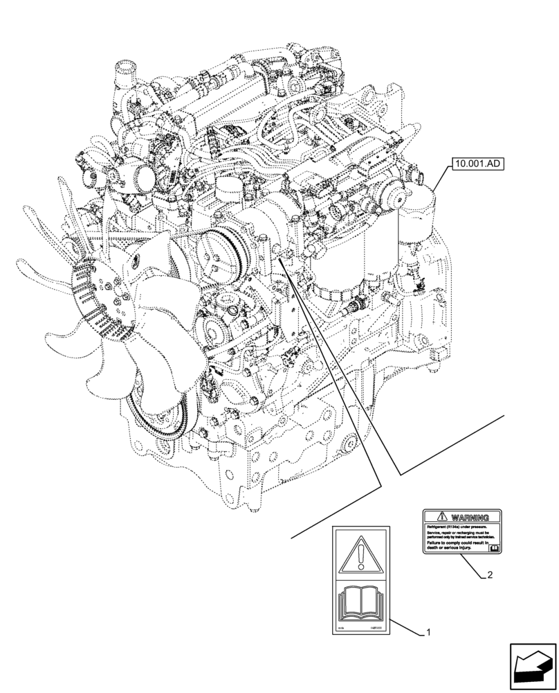 Схема запчастей Case IH FARMALL 75C - (90.108.AC[05]) - VAR - 334183, 334211, 391606, 743496, 743573, 744588 - DECALS, WARNING, AIR CONDITIONER, CAB (90) - PLATFORM, CAB, BODYWORK AND DECALS