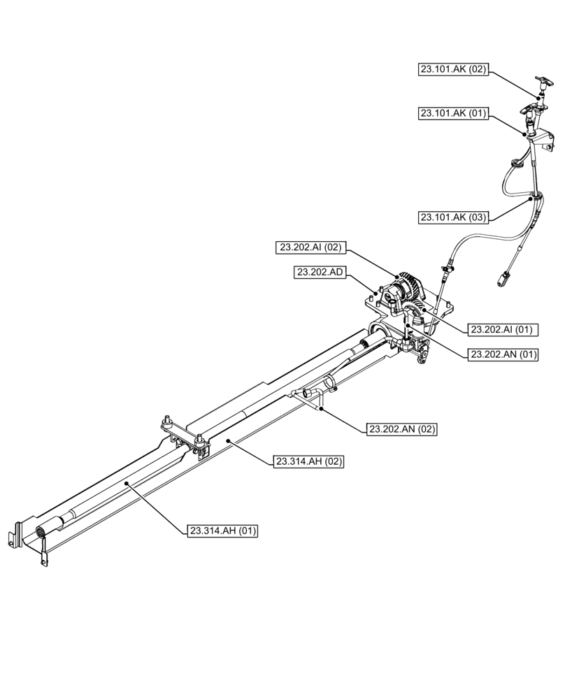 Схема запчастей Case IH FARMALL 75C - (23.000.00[01]) - SECTION INDEX - 4WD LINES (23) - FOUR WHEEL DRIVE SYSTEM