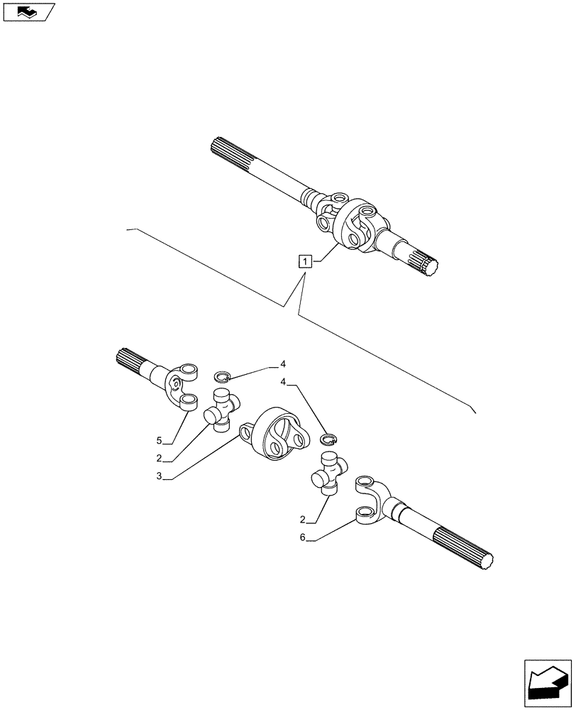 Схема запчастей Case IH PUMA 230 - (25.108.0303[02]) - FRONT AXLE - AXLE-SHAFT ARTICULATED - BREAKDOWN (25) - FRONT AXLE SYSTEM