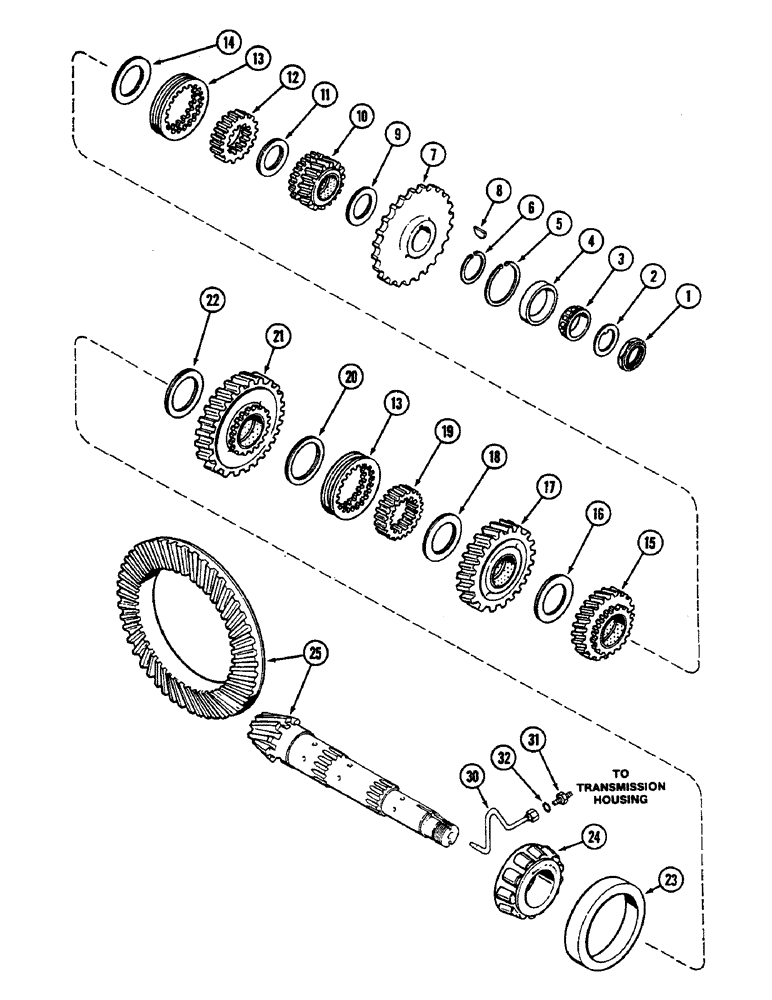 Схема запчастей Case IH 2290 - (6-278) - TRANSMISSION COUNTERSHAFT, PRIOR TO TRANSMISSION SERIAL NUMBER 10237494 (06) - POWER TRAIN