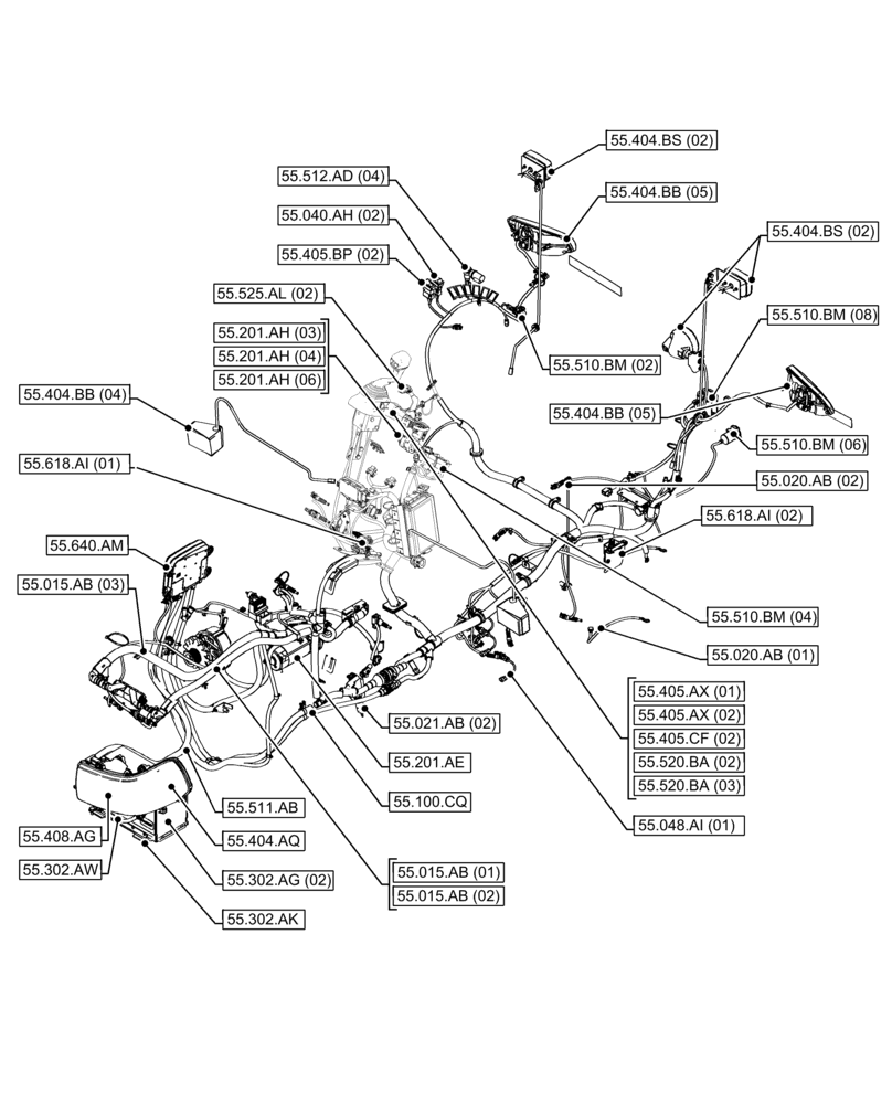 Схема запчастей Case IH FARMALL 75C - (55.000.00[03]) - SECTION INDEX - ELECTRICAL SYSTEMS (55) - ELECTRICAL SYSTEMS