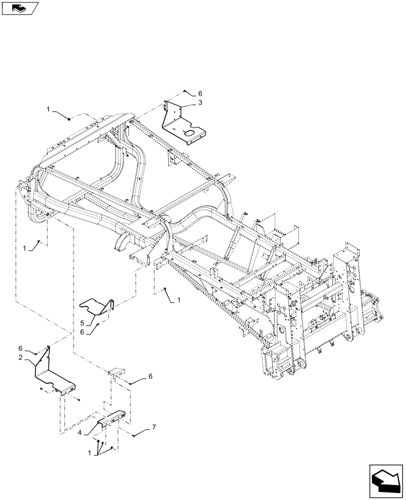 Схема запчастей Case IH 620 - (09F-08[01]) - FUEL TANK SUPPORTS - MAIN FRAME MDL YEAR 2014 (12) - CHASSIS