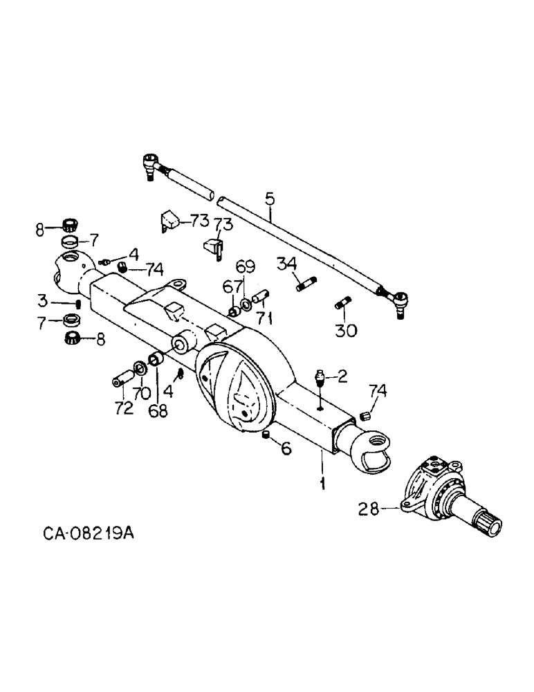 Схема запчастей Case IH 3088 - (07-44[02]) - DRIVE TRAIN, PLANETARY STEERING AXLE, TRACTORS WITH ALL WHEEL DRIVE, WITH TWO PIECE DRIVE SHAFT (04) - Drive Train