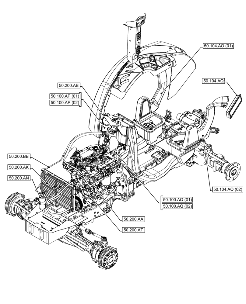Схема запчастей Case IH FARMALL 65C - (50.000.00) - SECTION INDEX - CAB CLIMATE CONTROL (50) - CAB CLIMATE CONTROL