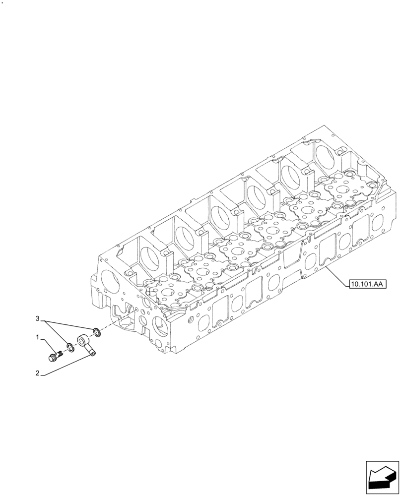 Схема запчастей Case IH F2CFE614A B002 - (10.400.AE) - ENGINE, COOLING SYSTEM LINE (10) - ENGINE