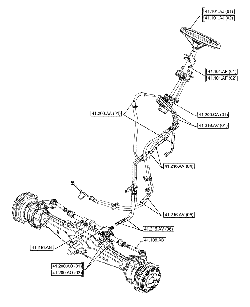 Схема запчастей Case IH FARMALL 75C - (41.000.00[01]) - SECTION INDEX - STEERING (41) - STEERING