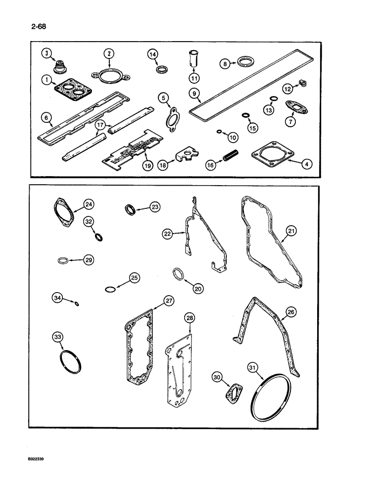 Схема запчастей Case IH 9240 - (2-068) - ENGINE GASKET KITS, 6TA-830 ENGINE, VALVE GRIND KIT (02) - ENGINE