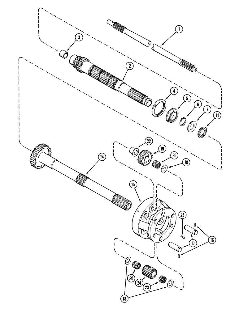 Схема запчастей Case IH 2394 - (6-038) - TRANSMISSION, PLANETARY, 12 SPEED TRANSMISSION, PRIOR TO TRANSMISSION SERIAL NO. 16260432 (06) - POWER TRAIN