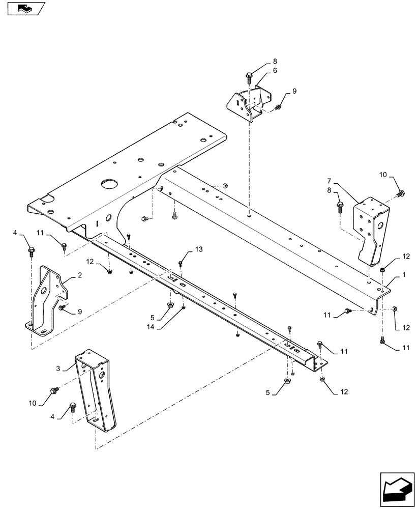 Схема запчастей Case IH 5140 - (10.001.AK[01]) - ENGINE MOUNT FRAME (10) - ENGINE