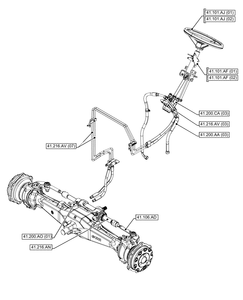 Схема запчастей Case IH FARMALL 75C - (41.000.00[02]) - SECTION INDEX - STEERING (41) - STEERING