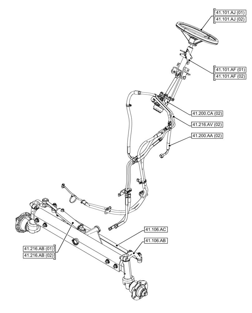 Схема запчастей Case IH FARMALL 75C - (41.000.00[03]) - SECTION INDEX - STEERING (41) - STEERING