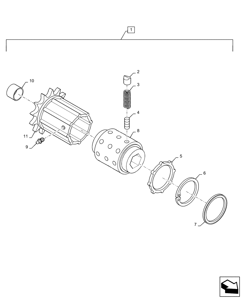 Схема запчастей Case IH RB465 - (60.220.AN[05]) - RADIAL PIN CLUTCH ASSEMBLY (60) - PRODUCT FEEDING