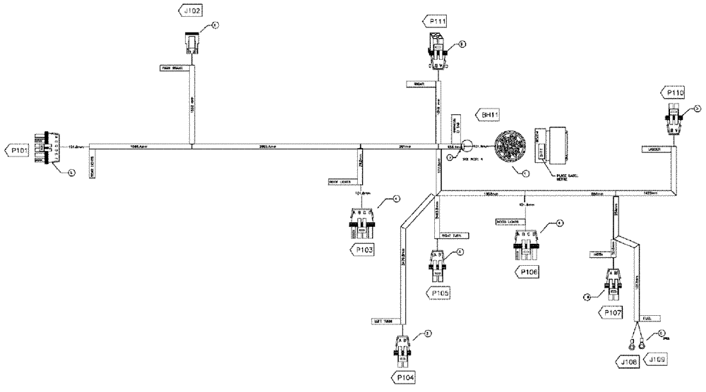 Схема запчастей Case IH SPX3310 - (12-029) - HARNESS, FRAME LIGHTS (06) - ELECTRICAL