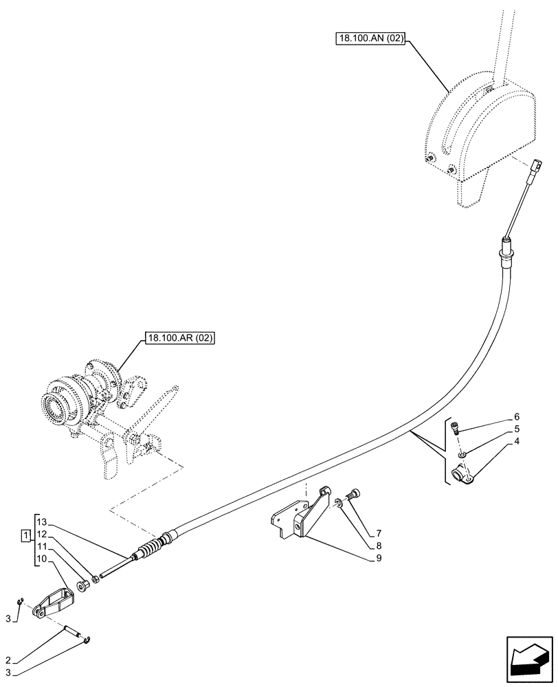 Схема запчастей Case IH FARMALL 75C - (18.100.AQ[02]) - VAR - 333814, 392808, 743565, 743566 - PTO CLUTCH, FLEXIBLE CONTROL, W/O CAB (SHUTTLE) (18) - CLUTCH