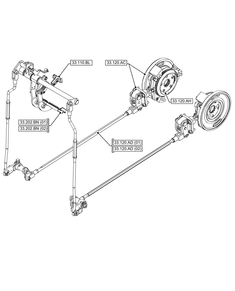 Схема запчастей Case IH FARMALL 75C - (33.000.00[02]) - SECTION INDEX - BRAKES & CONTROLS (33) - BRAKES & CONTROLS