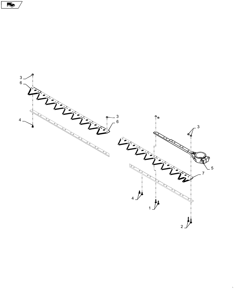 Схема запчастей Case IH DH303 - (58.110.BD[05]) - KNIFE, SINGLE, LH, W/HONEY BEE - STUB/STANDARD GUARDS (58) - ATTACHMENTS/HEADERS