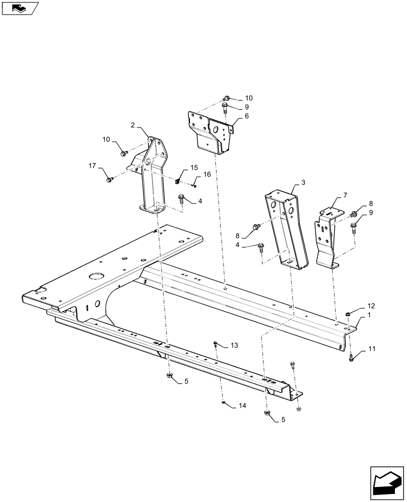 Схема запчастей Case IH 6140 - (10.001.AK[02]) - ENGINE MOUNT FRAME (10) - ENGINE