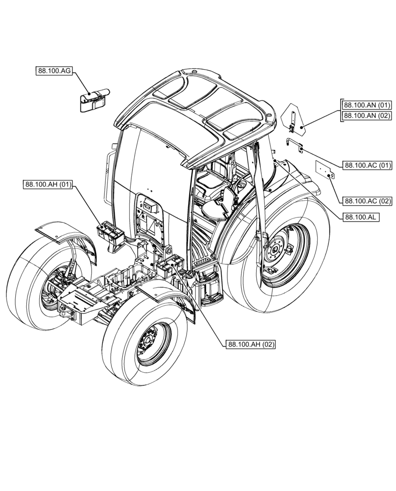 Схема запчастей Case IH FARMALL 75C - (88.000.00) - SECTION INDEX - ACCESSORIES (88) - ACCESSORIES