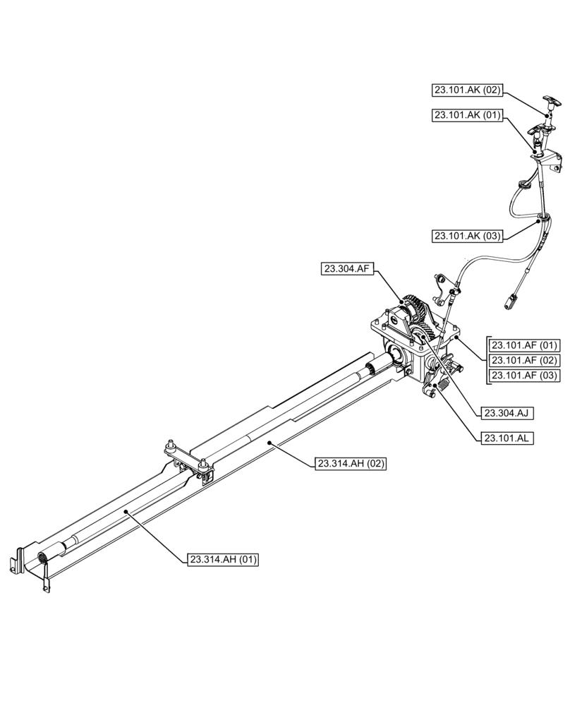 Схема запчастей Case IH FARMALL 75C - (23.000.00[02]) - SECTION INDEX - 4WD LINES (23) - FOUR WHEEL DRIVE SYSTEM