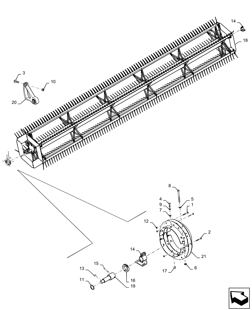 Схема запчастей Case IH DH253 - (58.101.AM[01]) - UII REEL, SINGLE, W/PLASTIC & STEEL FINGERS, 6-BAT (58) - ATTACHMENTS/HEADERS