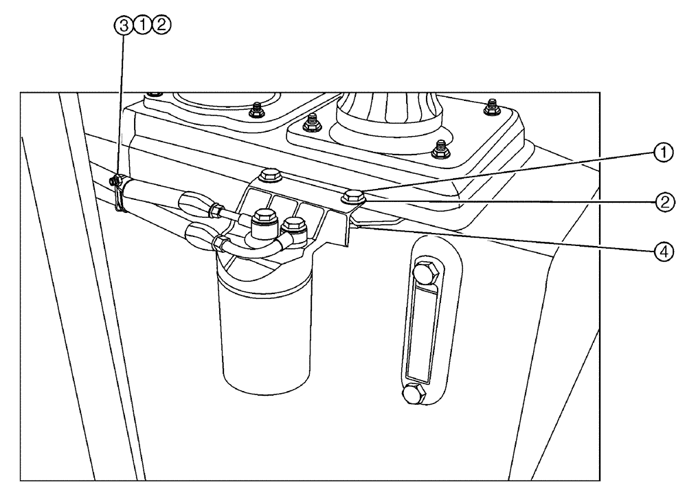 Схема запчастей Case IH 3185 - (03-043) - FUEL FILTER MOUNTING HARDWARE PACKAGE (01) - ENGINE