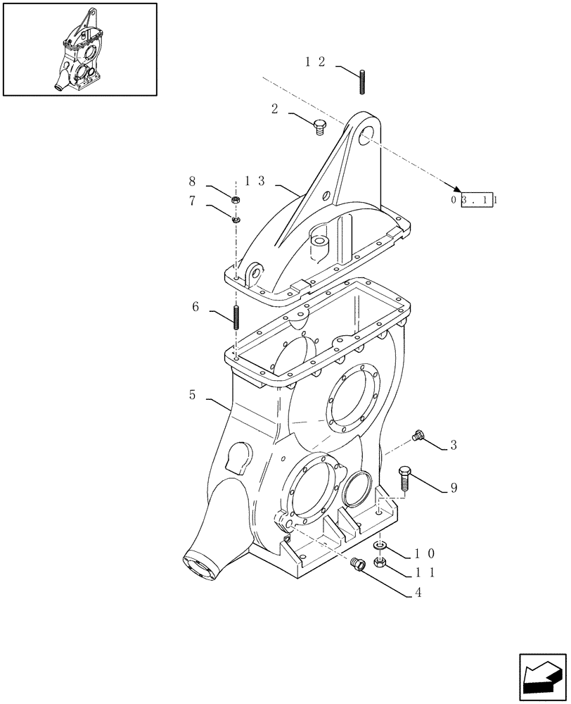 Схема запчастей Case IH LBX431S - (03.06[01]) - MAIN GEARBOX (03) - MAIN GEARBOX