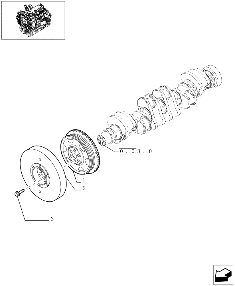 Схема запчастей Case IH PUMA 180 - (0.08.4) - PULLEY CRANKSHAFT (01) - ENGINE