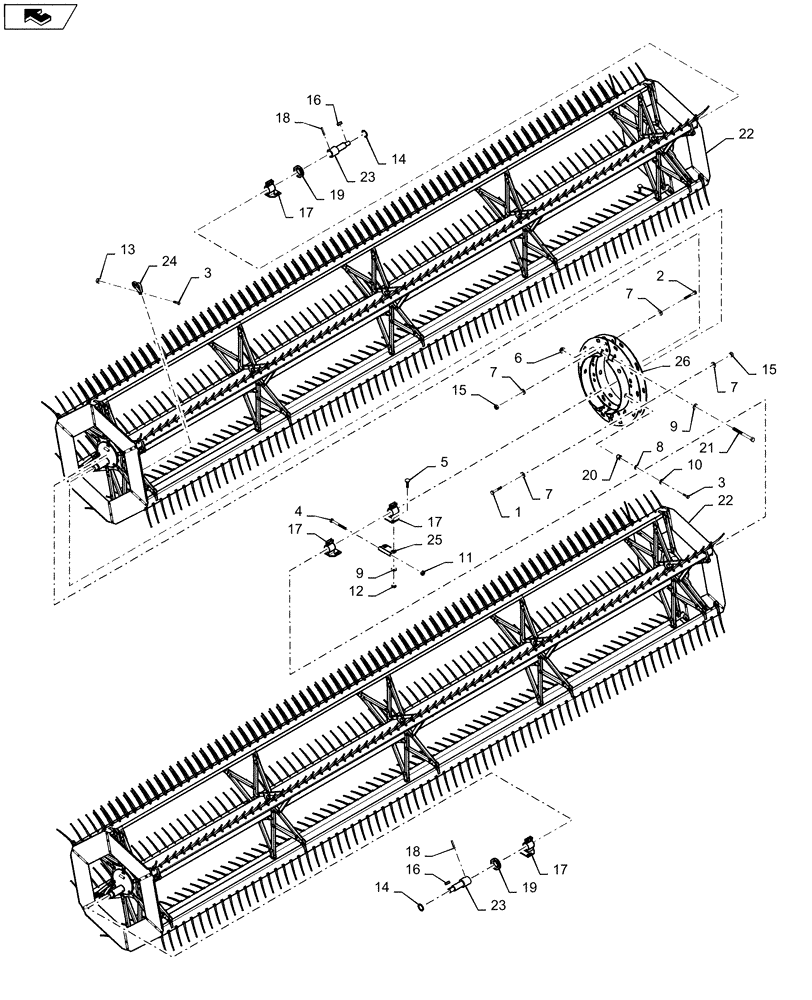 Схема запчастей Case IH DH403 - (58.101.AM[01]) - UII REEL, SPLIT, W/PLASTIC FINGERS, 6-BAT (58) - ATTACHMENTS/HEADERS