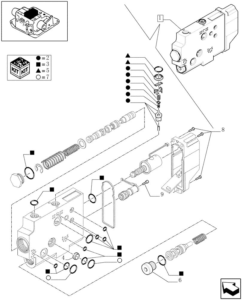 Схема запчастей Case IH MAXXUM 140 - (1.82.7/ G) - ELECTROHYDRAULIC CONTROL VALVE ELEMENT - BREAKDOWN (07) - HYDRAULIC SYSTEM