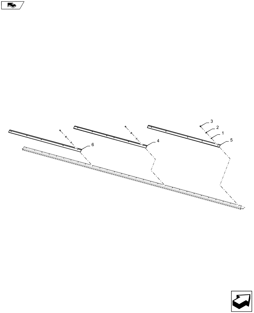 Схема запчастей Case IH DH253 - (58.130.AD[02]) - FRAME, HAY GUARD, 25FT ASSY (58) - ATTACHMENTS/HEADERS