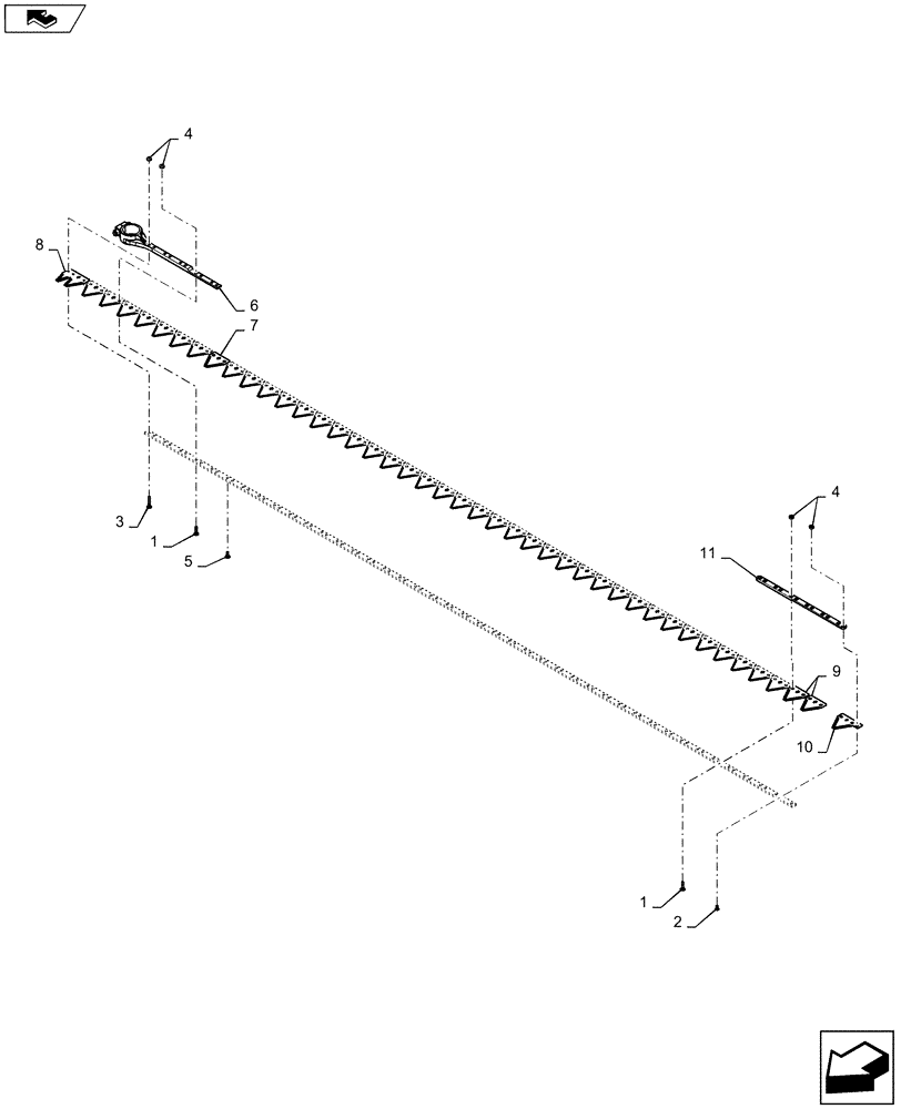 Схема запчастей Case IH DH303 - (58.110.BD[02]) - KNIFE, DOUBLE, RH, W/HONEY BEE - STUB/STANDARD GUARDS (58) - ATTACHMENTS/HEADERS