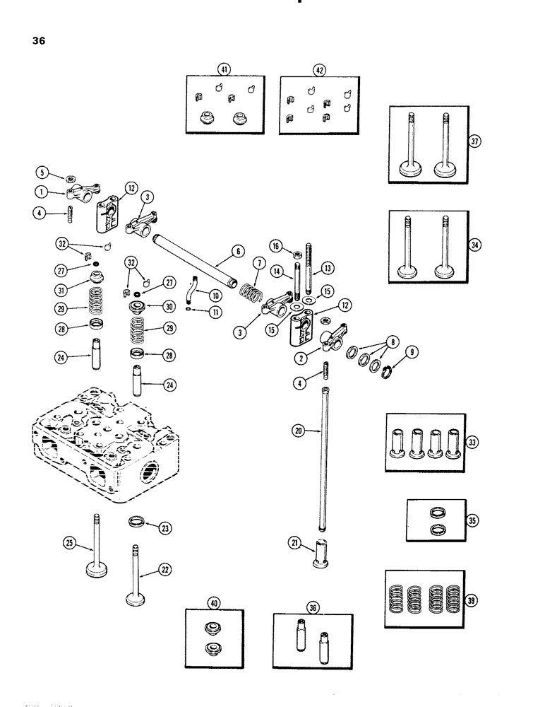 Схема запчастей Case IH 451BD - (036) - VALVE MECHANISM, ENGINE LESS FUEL DEVICE, 451BD NATURALLY ASPIRATED ENGINES (02) - ENGINE