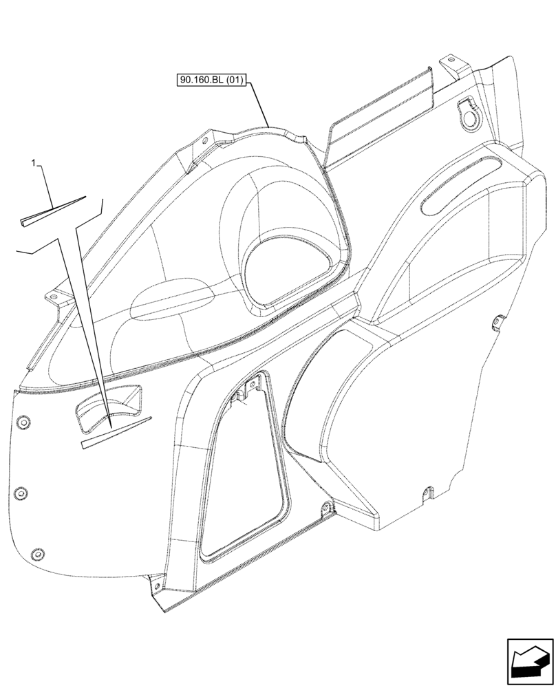 Схема запчастей Case IH FARMALL 75C - (90.108.AA[05]) - VAR - 334187, 334190, 392315 - DECALS, THROTTLE CONTROL, W/O CAB (90) - PLATFORM, CAB, BODYWORK AND DECALS