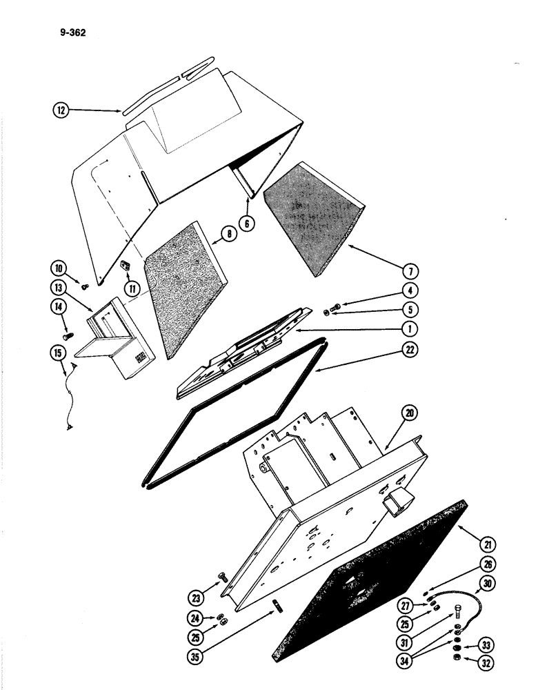 Схема запчастей Case IH 4894 - (9-362) - INSTRUMENT PANEL AND COWL (09) - CHASSIS/ATTACHMENTS