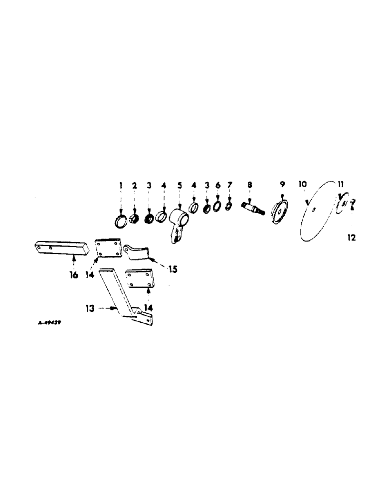 Схема запчастей Case IH 411 - (V-11) - DISK COLTERS JOINTERS, RIGID STANDARD, ONE PER FURROW 