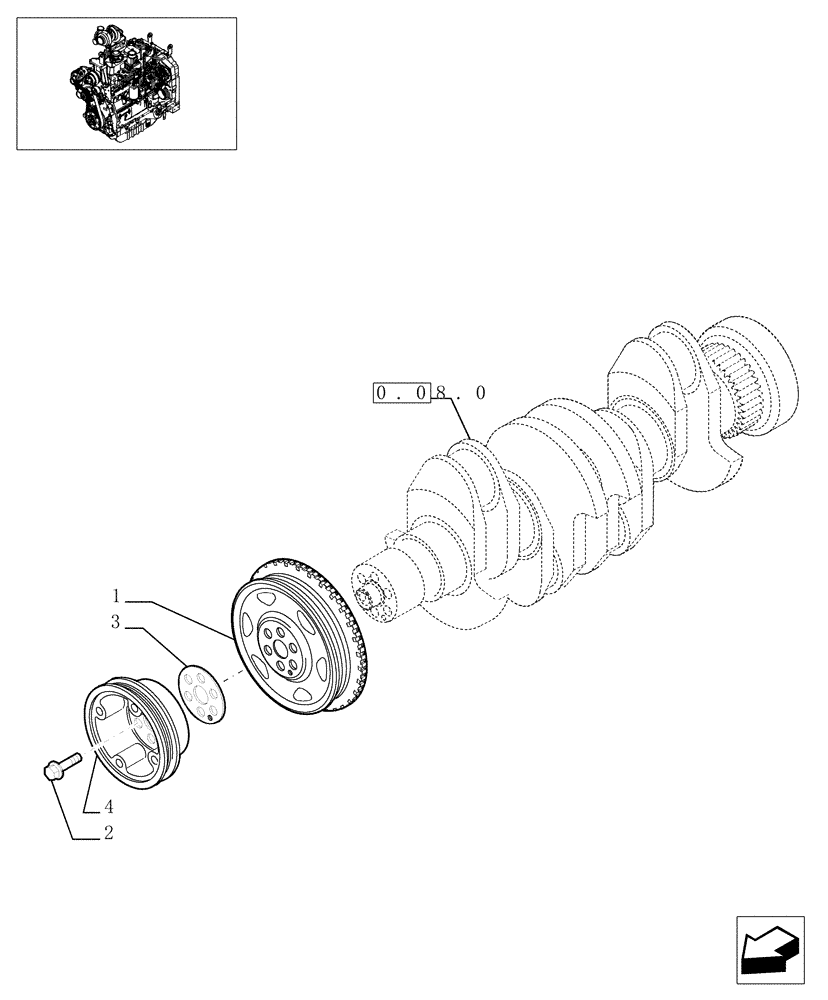 Схема запчастей Case IH MXU110 - (0.08.4) - PULLEY (01) - ENGINE