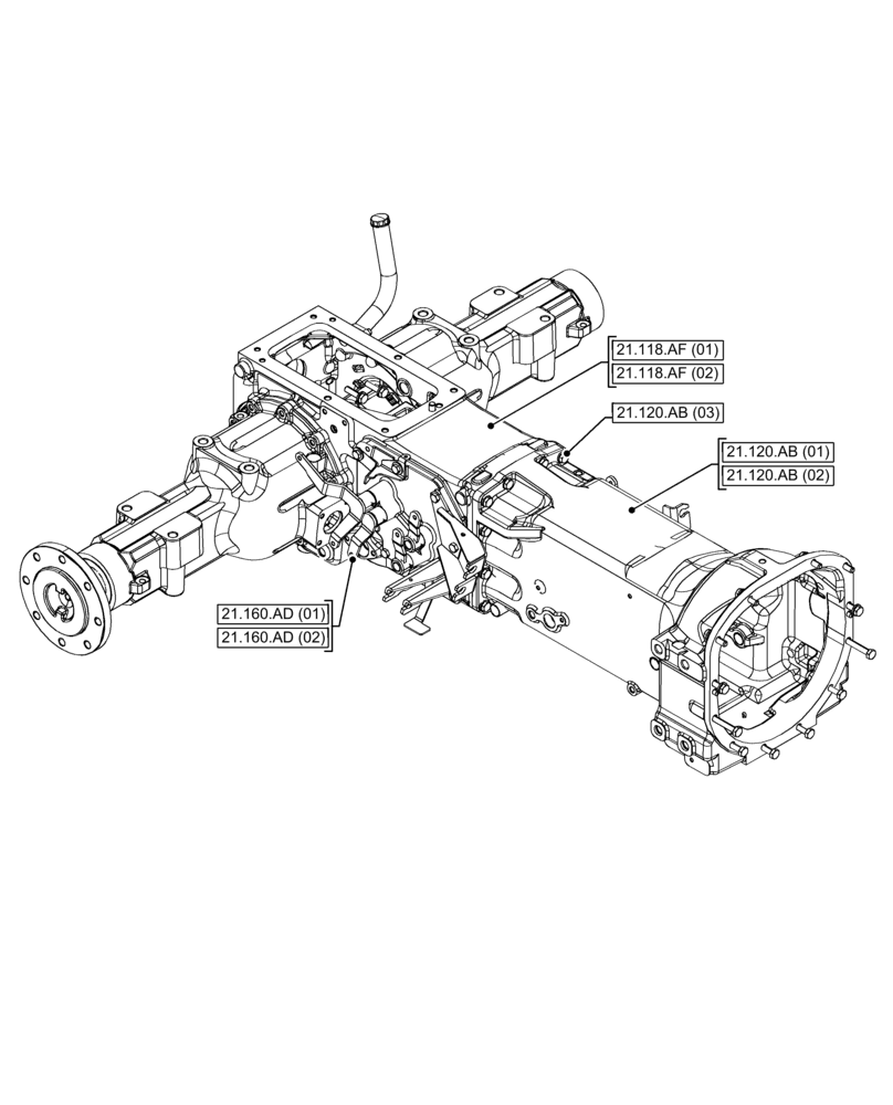 Схема запчастей Case IH FARMALL 65C - (21.000.00[03]) - SECTION INDEX - TRANSMISSION (21) - TRANSMISSION