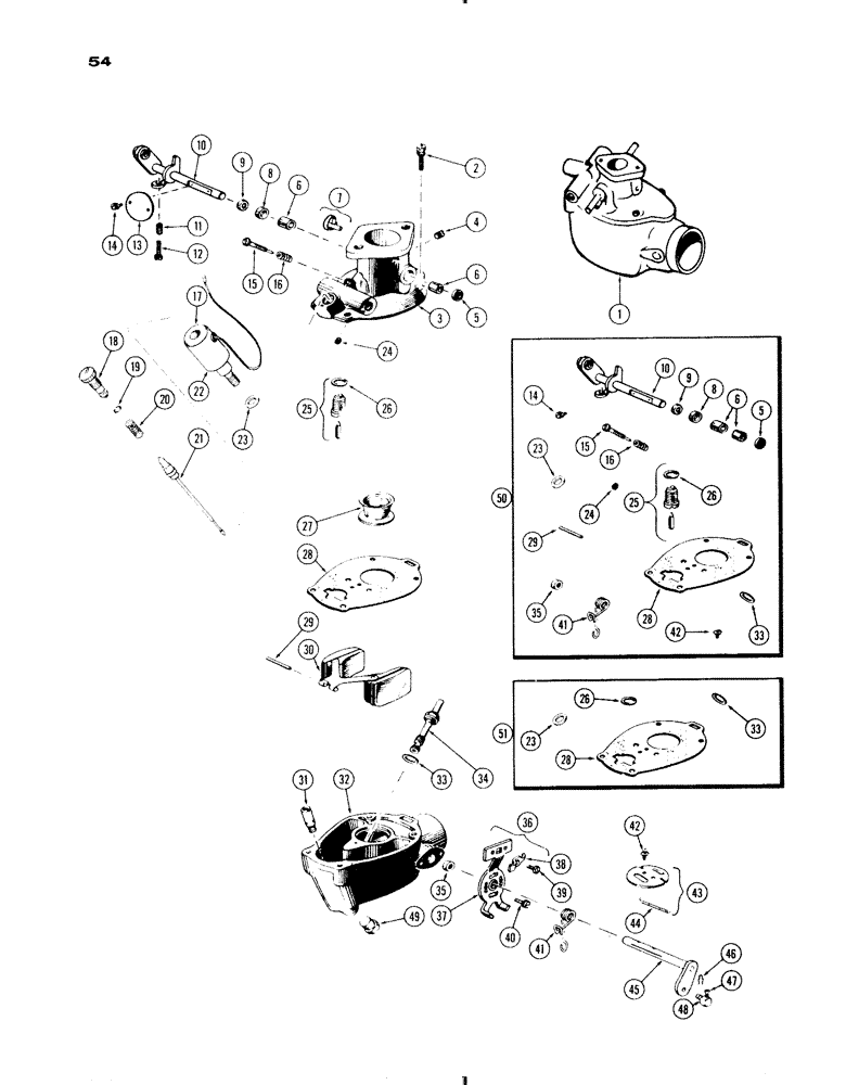 Схема запчастей Case IH 730 SERIES - (054) - A33890 CARBURETOR, 251 SPARK IGNITION, GROVE (03) - FUEL SYSTEM