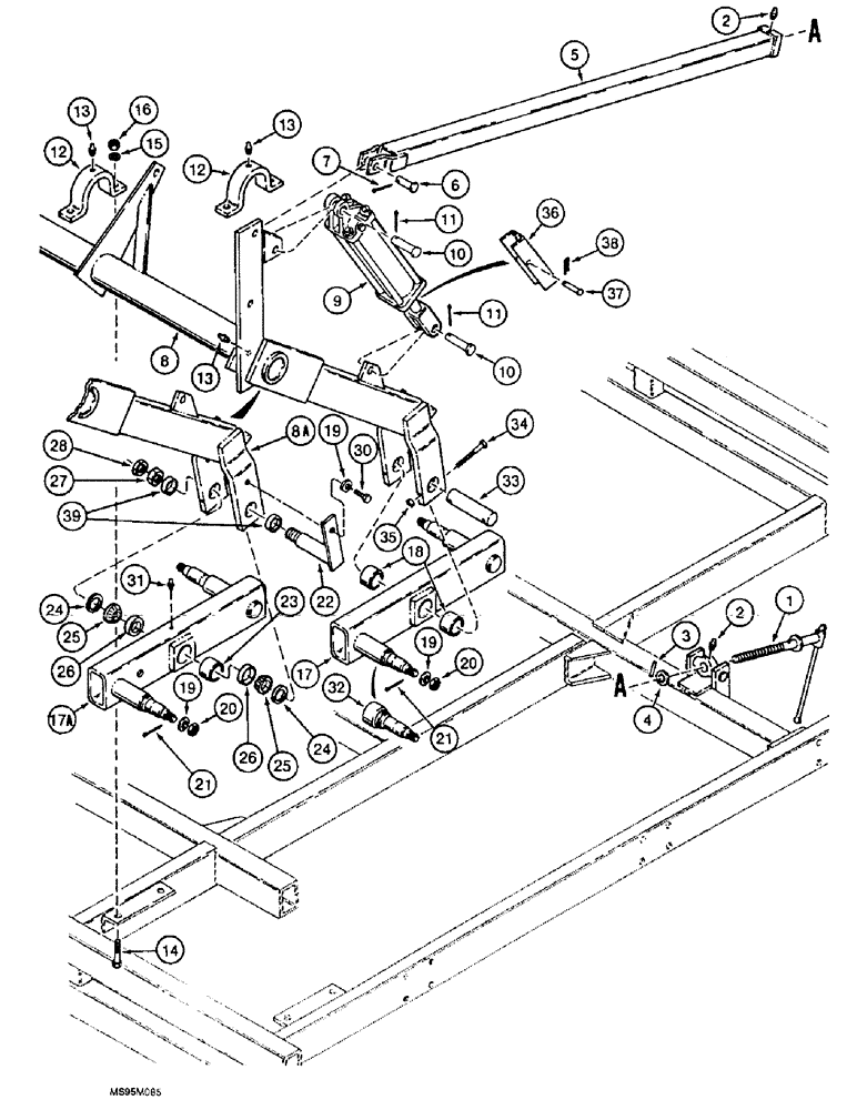 Схема запчастей Case IH 4900 - (9-02) - MAIN FRAME AXLES AND DEPTH CONTROL (09) - CHASSIS/ATTACHMENTS