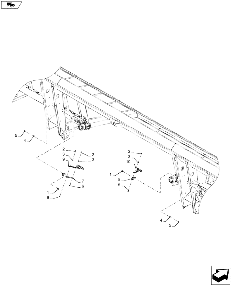 Схема запчастей Case IH DH303 - (58.130.AJ) - DRAPER, RESTRAINING BAR ASSY, SINGLE SWATH (58) - ATTACHMENTS/HEADERS