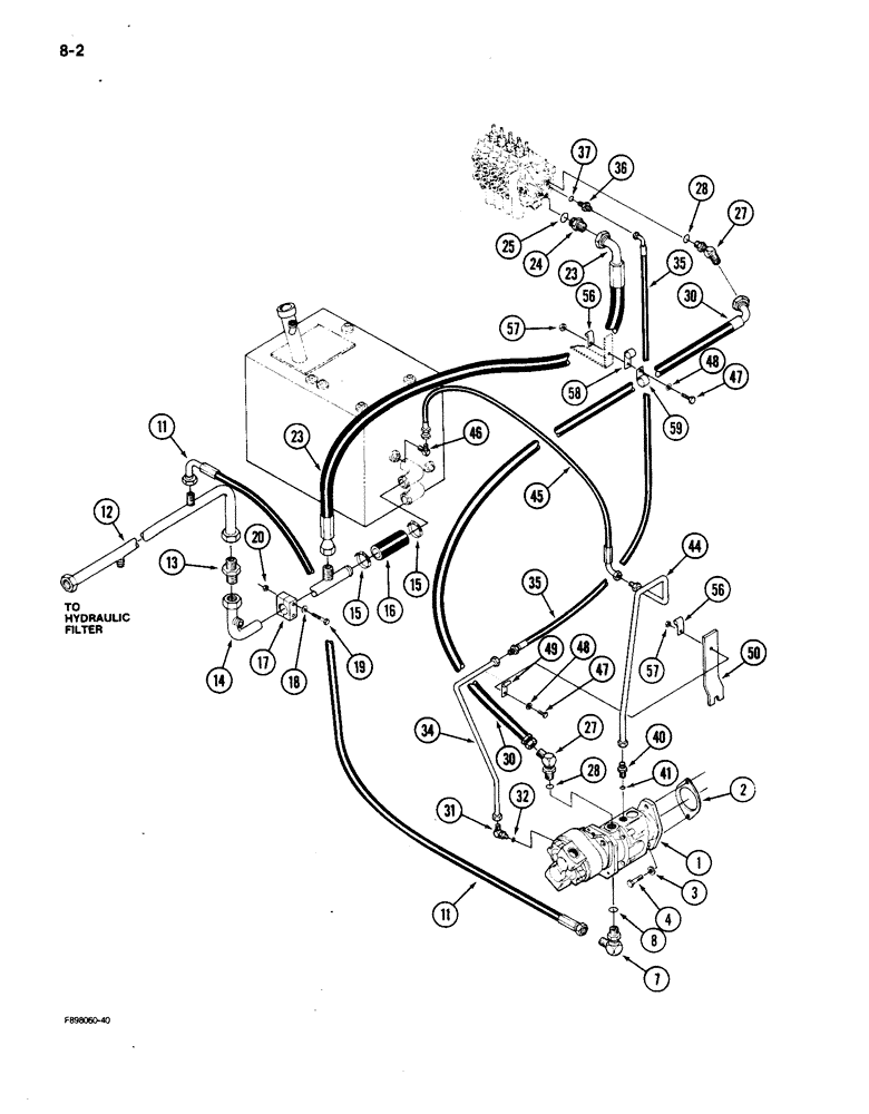 Схема запчастей Case IH 9150 - (8-02) - HYDRAULIC SYSTEM, PUMP TO CONTROL VALVE (08) - HYDRAULICS