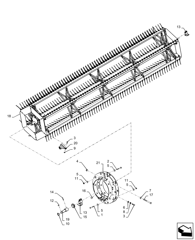 Схема запчастей Case IH DH303 - (58.101.AM[01]) - UII REEL, SINGLE, W/PLASTIC & STEEL FINGERS, 6-BAT (58) - ATTACHMENTS/HEADERS