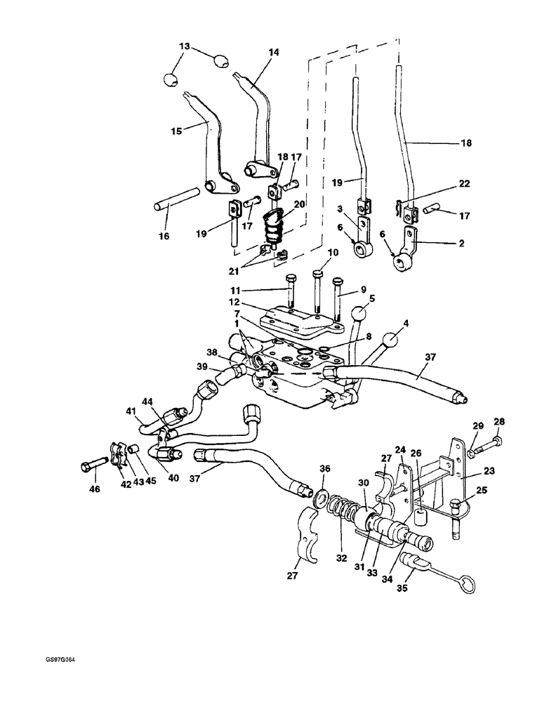 Схема запчастей Case IH 1210 - (8-62) - TWIN LIVE TAKE-OFF VALVES (08) - HYDRAULICS