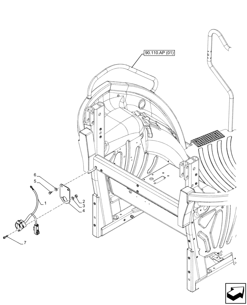 Схема запчастей Case IH FARMALL 75C - (55.510.BM[04]) - VAR - 333756, 391756 - SOCKET, W/O CAB (40A) (55) - ELECTRICAL SYSTEMS