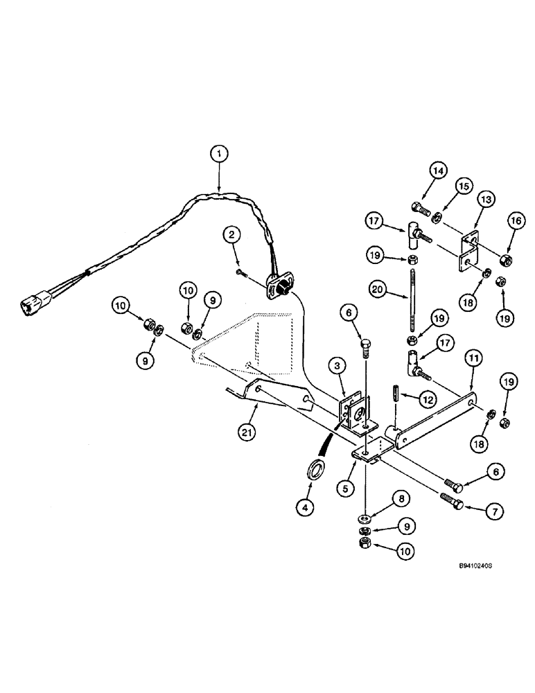 Схема запчастей Case IH 2166 - (4-44) - FIELD TRACKER SENSOR POTENTIOMETER MOUNTING (06) - ELECTRICAL