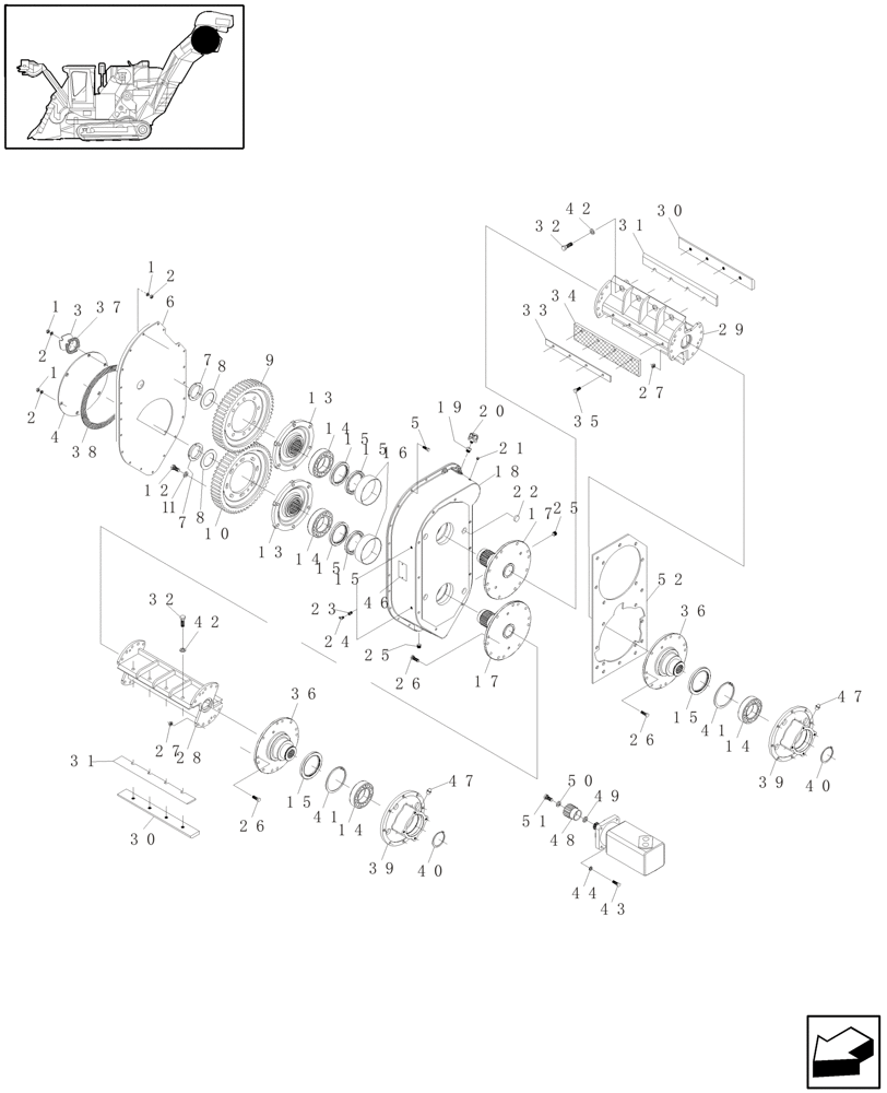 Схема запчастей Case IH A4000 - (A06.01[01]) - ROTARY CHOPPER AND GEARBOX Mainframe & Functioning Components