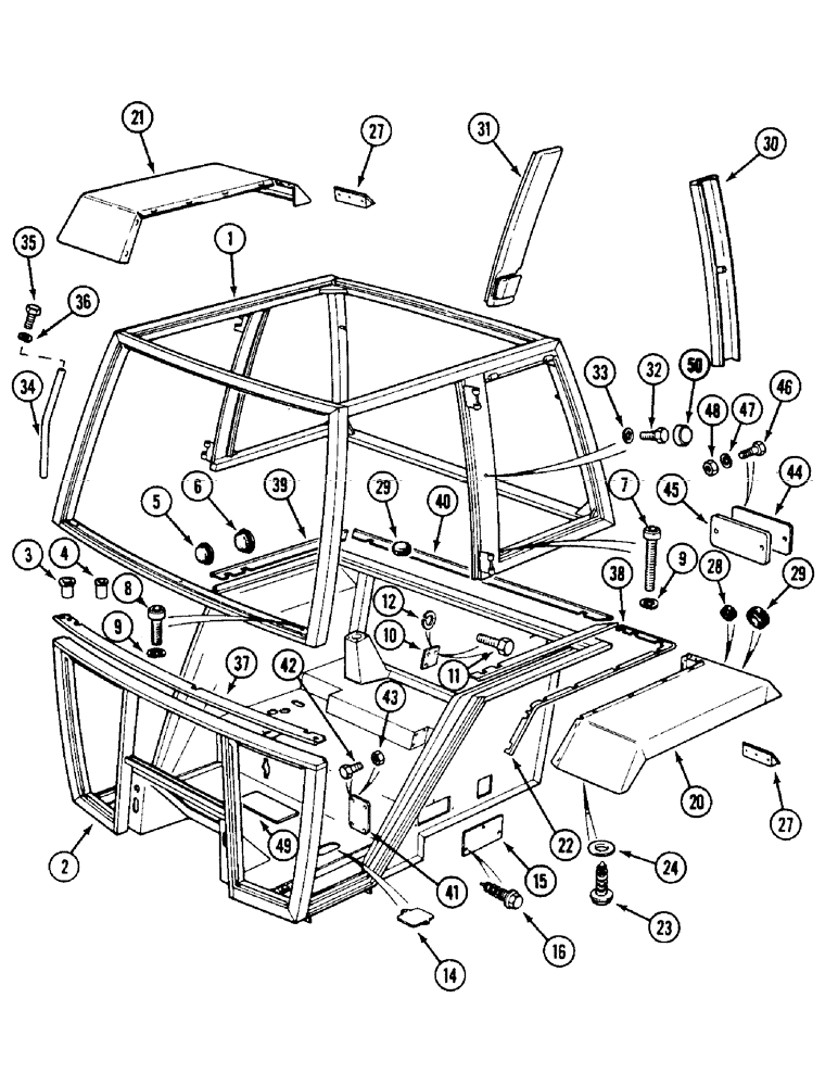 Схема запчастей Case IH 1594 - (9-400) - CAB FRAME AND FENDERS, TRACTORS WITH CAB (09) - CHASSIS/ATTACHMENTS