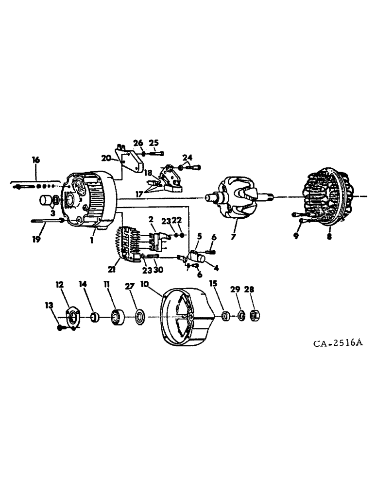 Схема запчастей Case IH 815 - (G-26) - ELECTRICAL SYSTEM, ALTERNATOR GENERATOR, FOR COMBINES WITHOUT VOLTAGE REGULTOR (06) - ELECTRICAL SYSTEMS