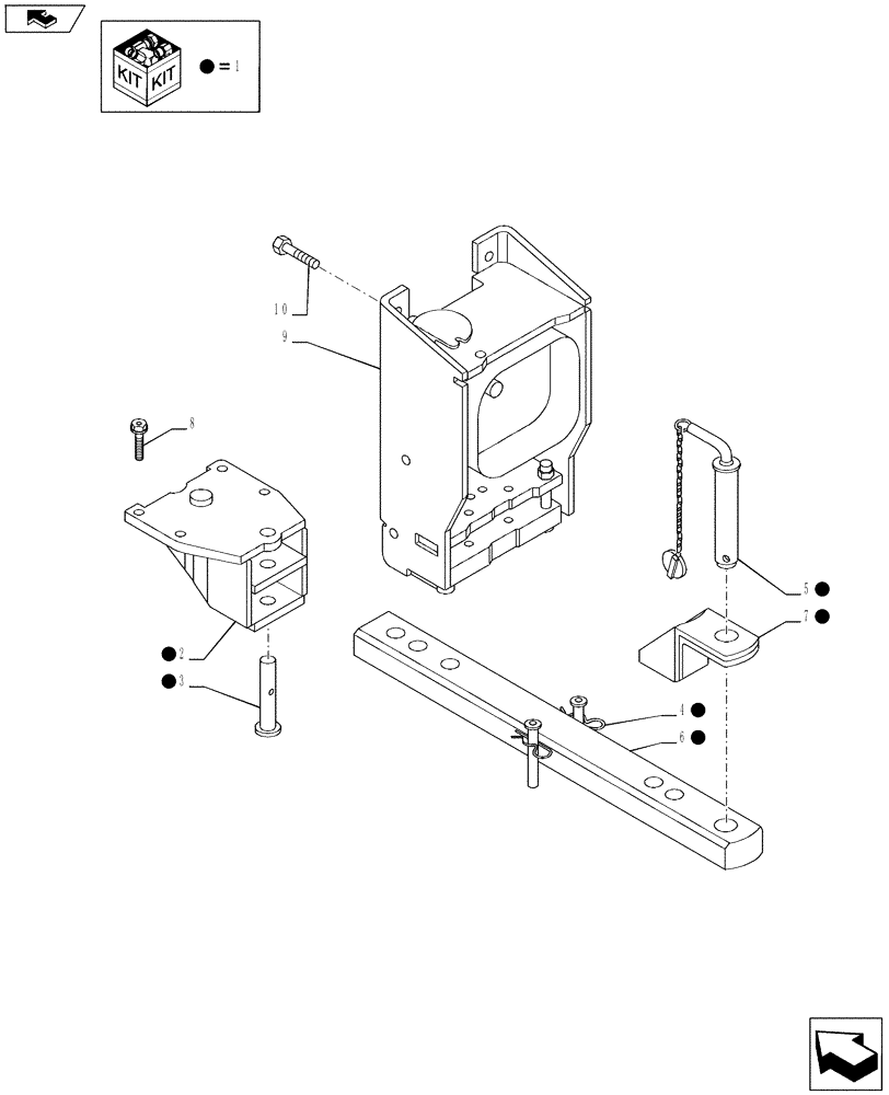 Схема запчастей Case IH PUMA 230 - (37.100.06) - INDEPENDENT SWINGING DRAWBAR WITH CLEVIS (VAR.720912) (37) - HITCHES, DRAWBARS & IMPLEMENT COUPLINGS